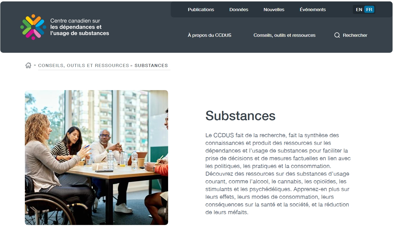 La bibliothèque de ressources du CCDUS sur les substances psychoactives